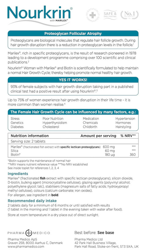 Nourkrin Woman for Healthy Hair Growth food supplement with Marilex, biotin and silica