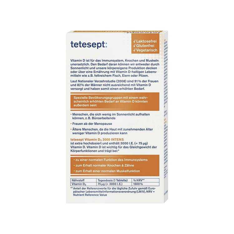 قرص ویتامین D3 3000 تتسپت
