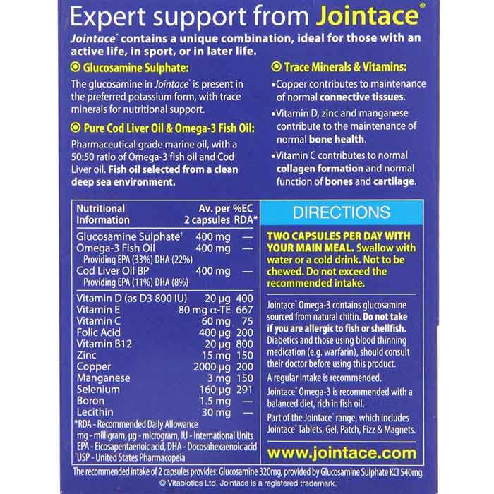 جوینت ایس امگا 3 روغن کبد ماهی گلوکزامین ویتابیوتیکس | Vitabiotics Jointace Omega 3 Cod Liver Oil Glucosaminevb'